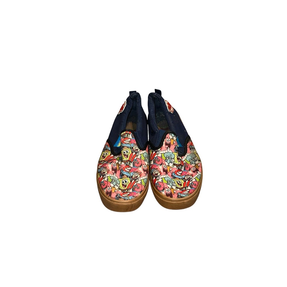 Ground Up SpongeBob SquarePants men Slip On Sneakers Navy Character Print Sz 13 - Picture 2 of 11